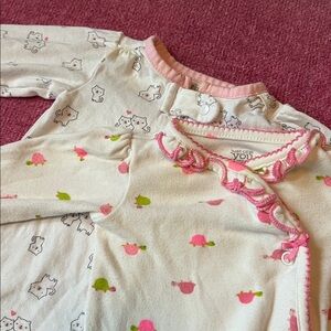 NB Baby Onesies with Cat and Turtle Prints